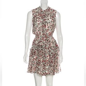 Saloni Sleeveless Silk Tilly Dress - Floral Print - US 8 UK 12